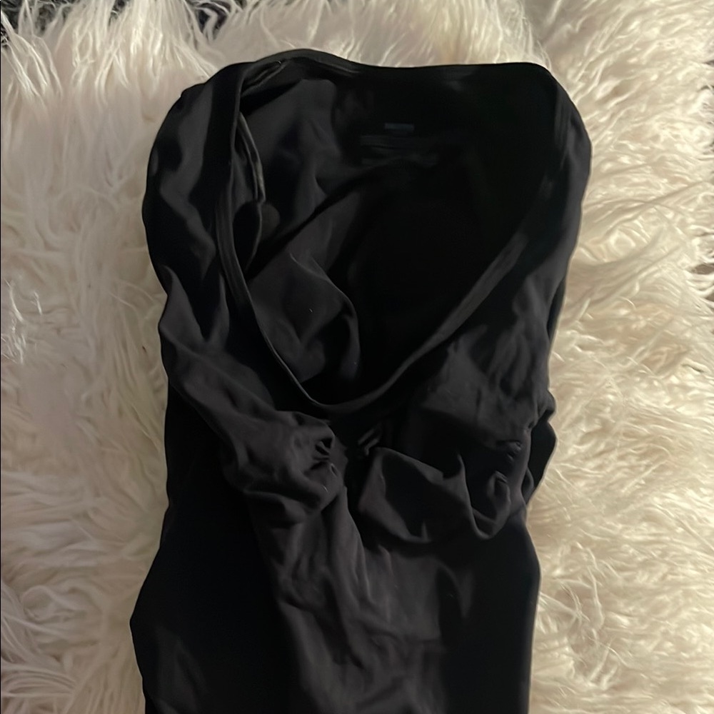 SKIMS Black Nylon Blend Top
